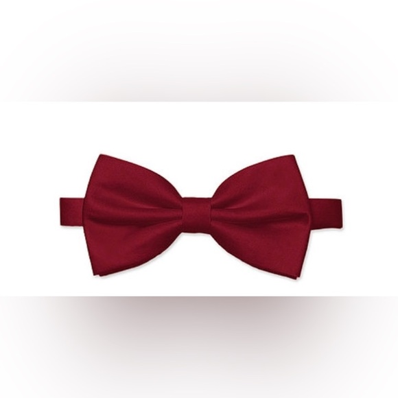 Azazie Burgundy Matte Satin Bow Tie - Picture 2 of 4